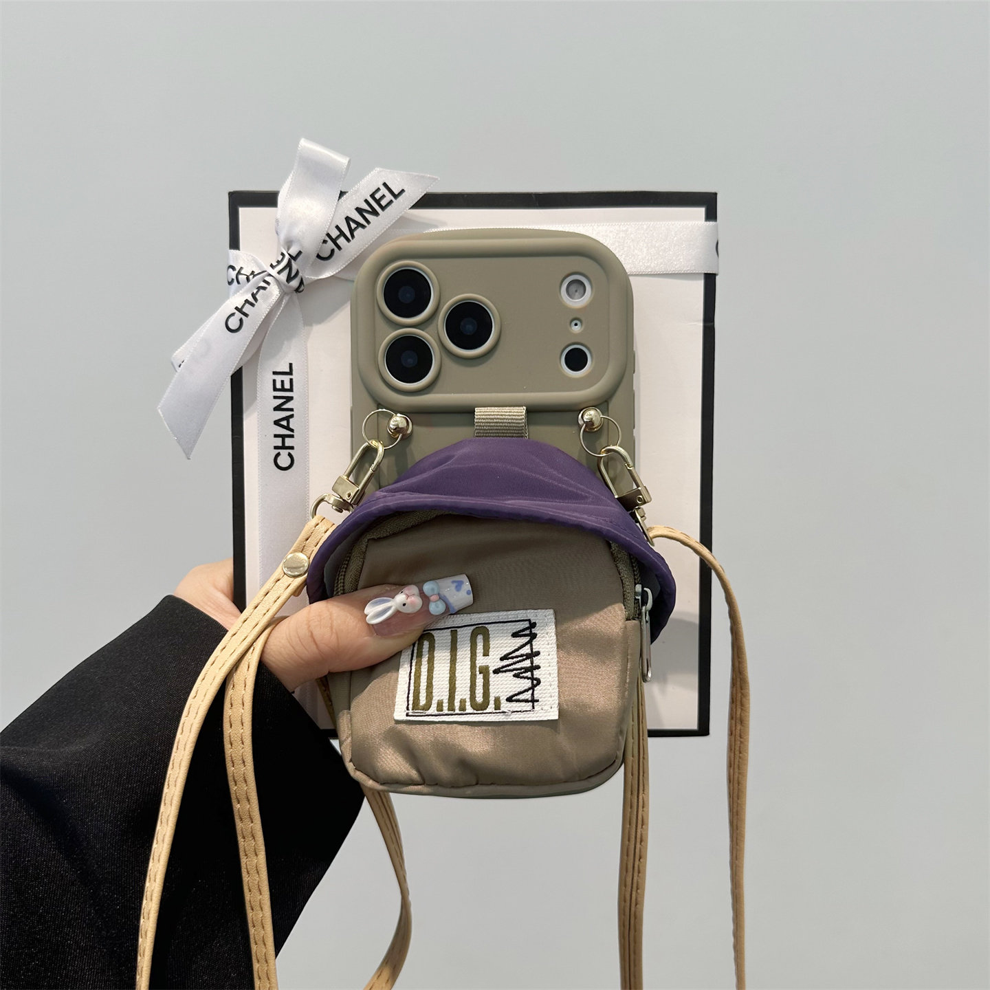 卡其蘑菇零钱包卡包适用华为mate70pro手机壳mate80promax新款pura80背带pura70斜挎p60小众nova13/14/15简约