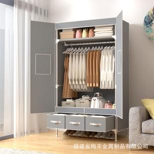 衣20个25网红简易379开布衣柜门型家用布艺柜配3收纳盒