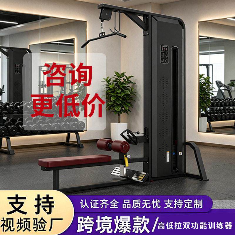 力量训练器材坐式低拉双功能拉背肌肉综合训练器械背部伸展机