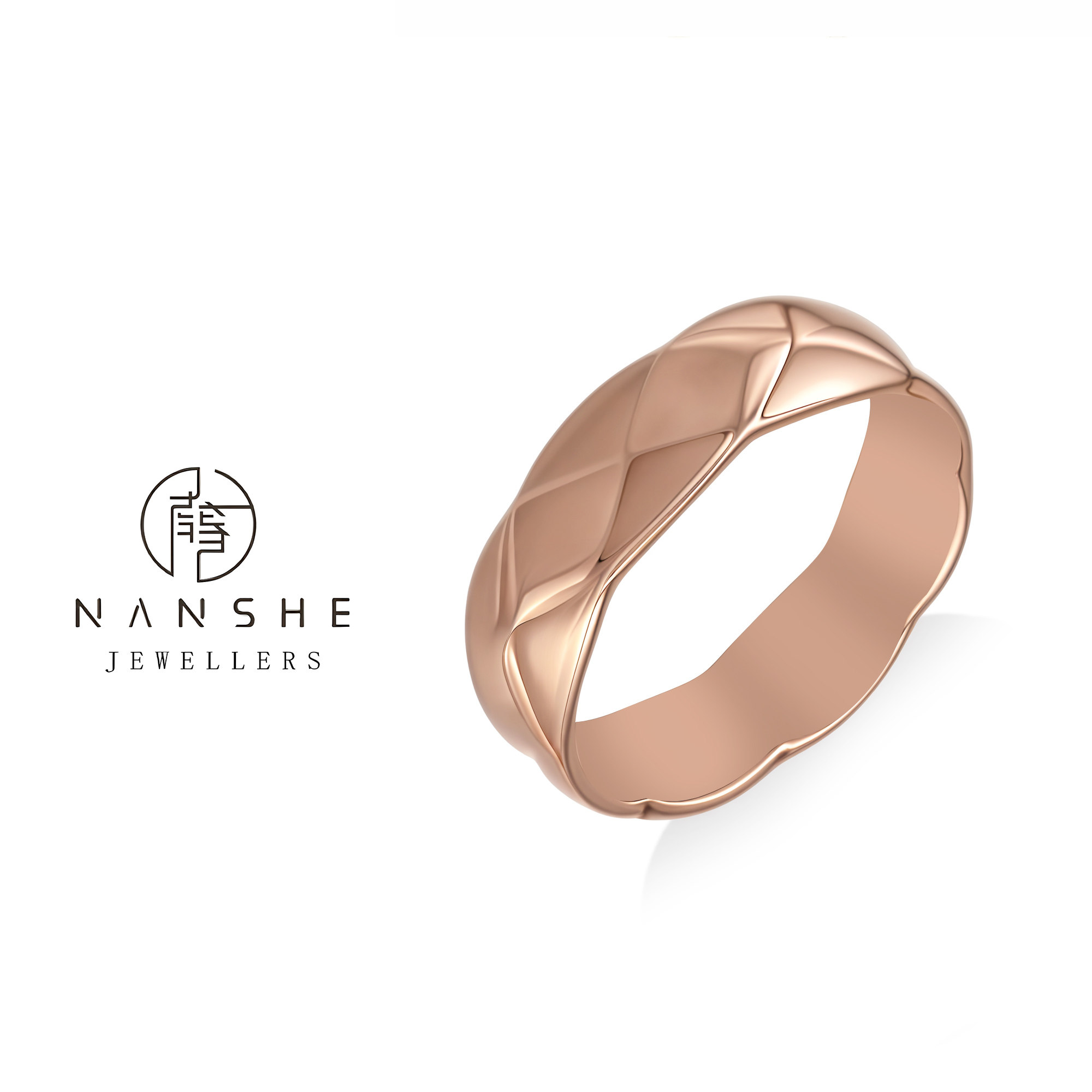 NANSHE/南奢 小香菱格纹戒指轻奢情侣L1166