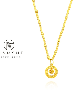 NANSHE/南奢 古法气质超闪织梦网玫瑰花项链 L1490