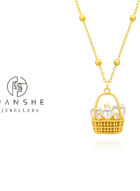 NANSHE/南奢 镀k金 小花篮珠珠精致女神项链L1510