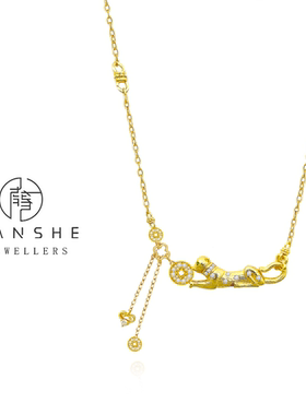 NANSHE/南奢 新中式金钱豹拉丝气质项链L1339