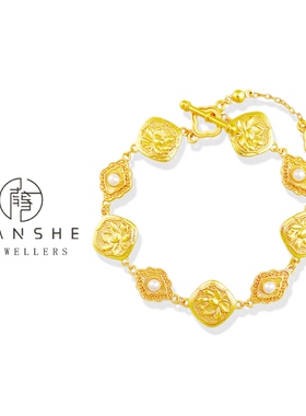 NANSHE/南奢 复古金色珠珠轻奢时尚金手链