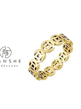 NANSHE/南奢  精工版铜钱戒指/指环气质简约时尚