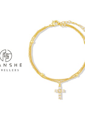 NANSHE/南奢 闪耀十字双层金色手链 L1036