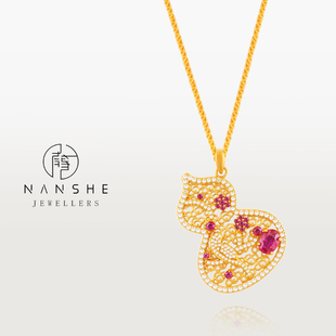 NANSHE/南奢 新中式喜鹊红梅花丝宝福禄项链 L2041