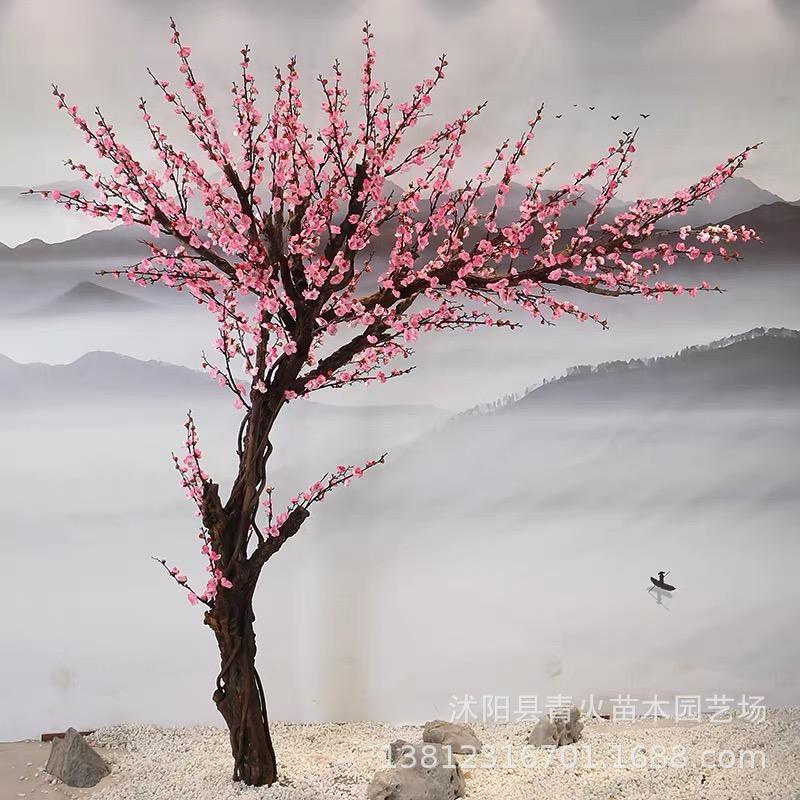 仿真梅花树大型假桃花树绿植装饰樱花树摆放红梅树假树腊梅落地图片