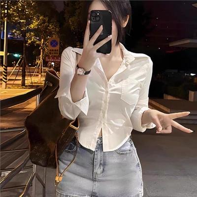 白色雪纺衬衫女新款秋季外