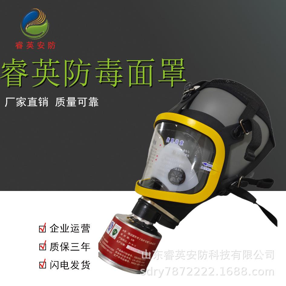 防毒面具全面罩自吸过滤式头戴防毒正压面罩滤毒罐