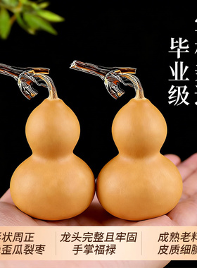 天然真葫芦文玩带龙头手把件绕指柔标准大肚小美胖墩手捻客厅摆件