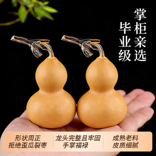 天然真葫芦文玩带龙头手把件绕指柔标准大肚小美胖墩手捻客厅摆件