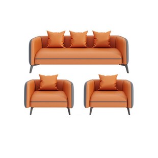 办公沙发三人位茶几组合简约公司休息区贵宾接R待会客办公室皮沙