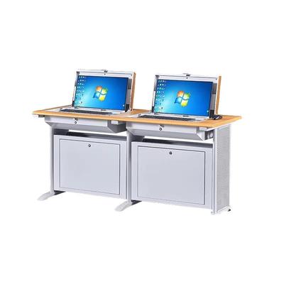 无纸化机房课桌嵌入隐藏式翻转电脑桌微机室三人单双教室部队学校