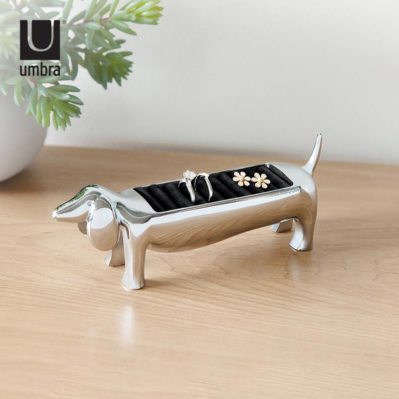Umbra 腊肠狗戒托首饰架小饰品收纳放置展示架创意可爱戒指托摆件