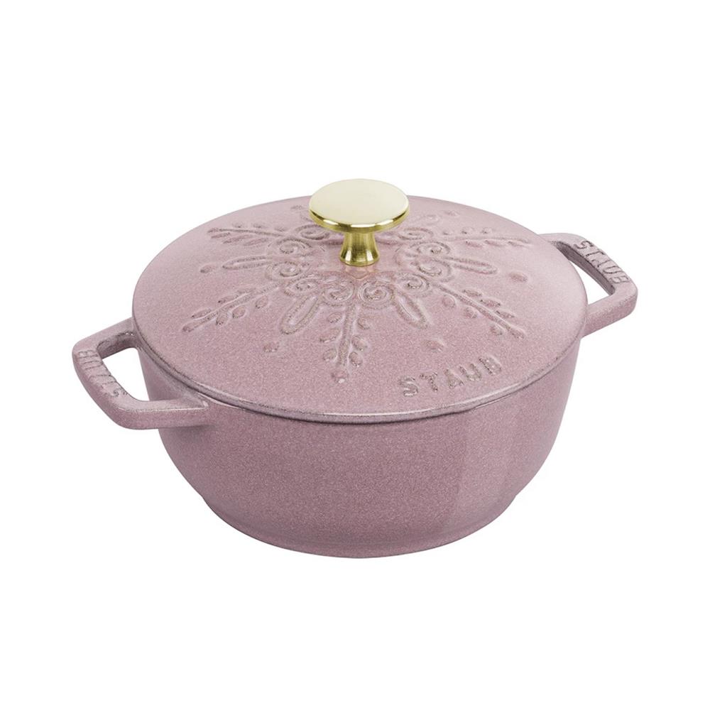 法国Staub珐琅铸铁锅16 18 20圆形海洋图案妈咪锅小猪浮雕饭釜锅