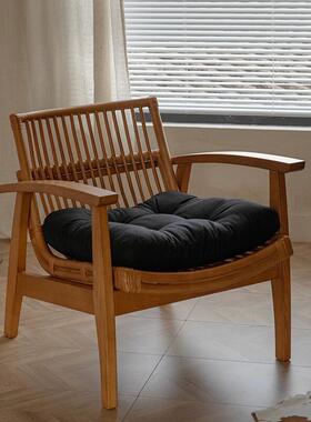 CB2中古实木藤编休闲椅侘寂覆古风单人沙发椅客厅阳台藤椅茶桌椅