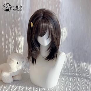 水舞沙假发女短发高层次斜浏海锁骨中长发日系Lolita彷真发全头套
