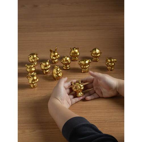 全套黄铜生肖饰品，蛇，鼠，牛，虎，兔，龙，马，羊，猴，鸡，狗