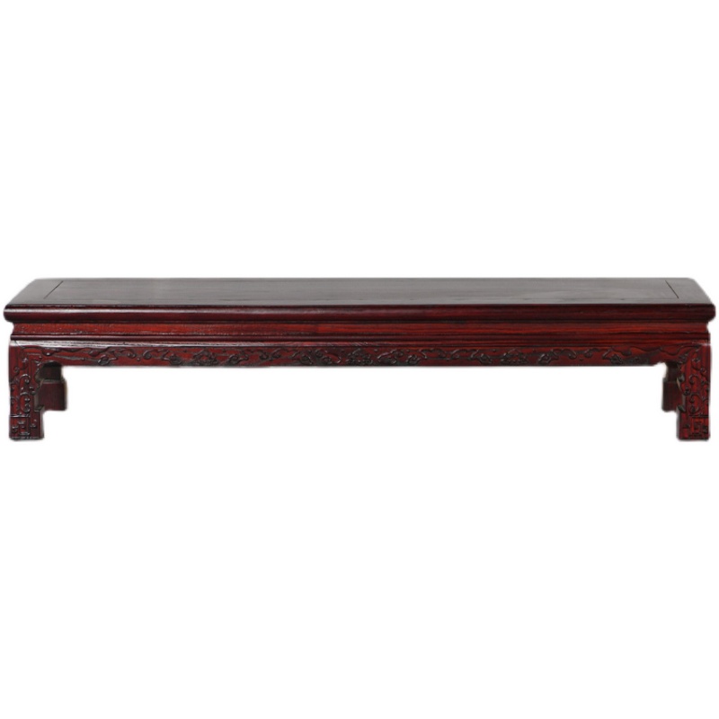 全实木明清仿古新中式红木南榆木家具雕花床头柜落地伸缩灯架脚踏