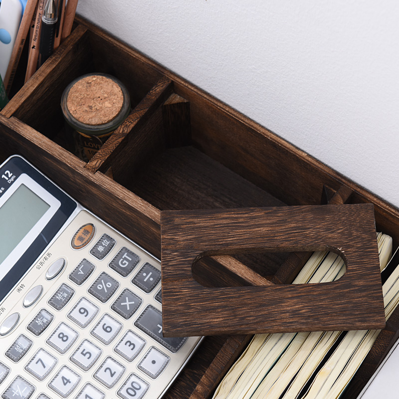 实木办公档案袋收纳盒学生书架桌上书桌面置物架书柜书橱架子抽纸