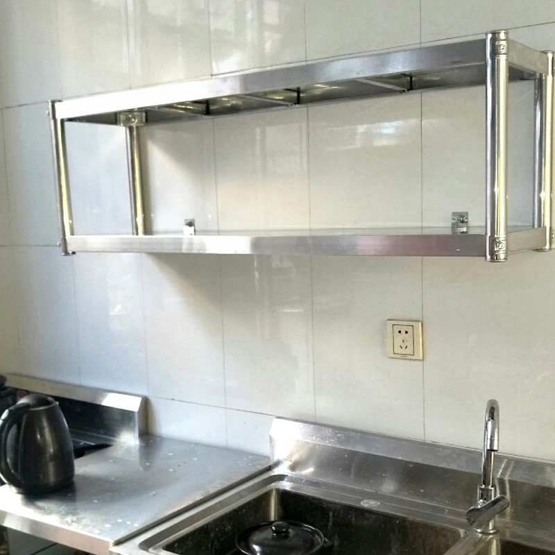 墙壁货架壁挂墙式多层不锈钢定制家用商用微波炉架厨房层架置物架