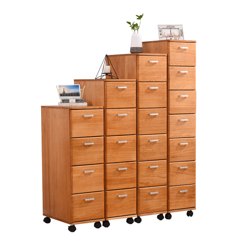 25面宽深60夹缝收纳柜实木储物柜抽屉式沙发衣柜边柜浴室储物窄柜