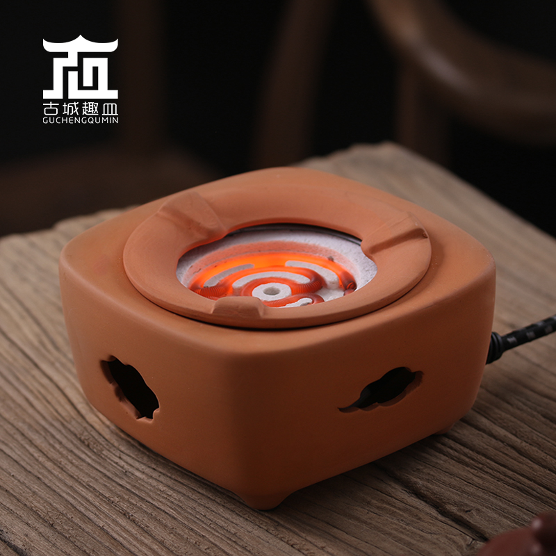 静音迷你电陶炉茶炉煮茶壶小型家用烧水炉老式电热丝方红泥煮砂铫