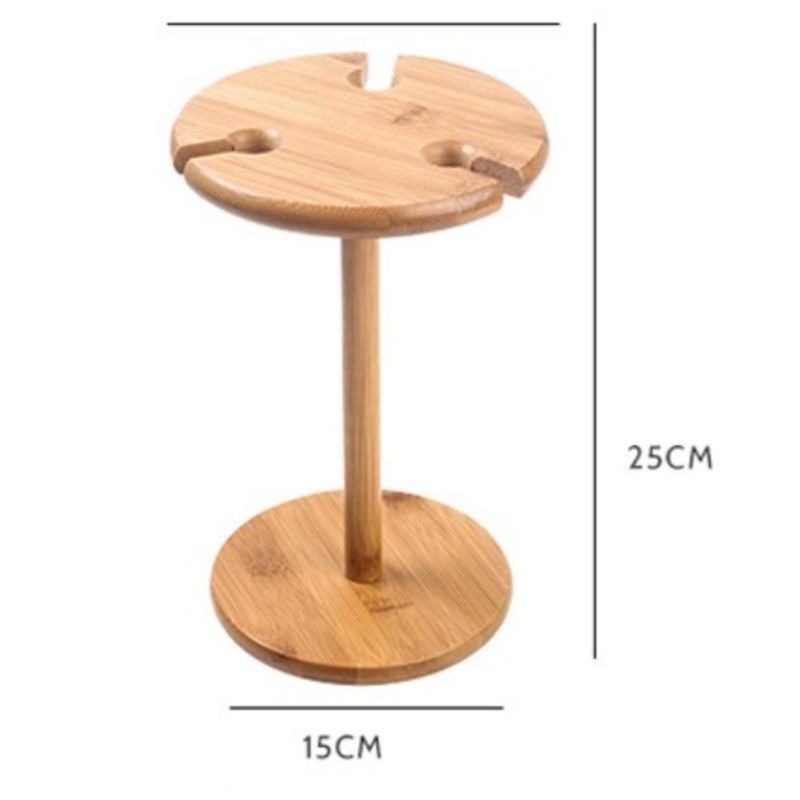 竹制桌面摆件红酒杯架家用木质简易葡萄酒和酒杯放置收纳架酒架