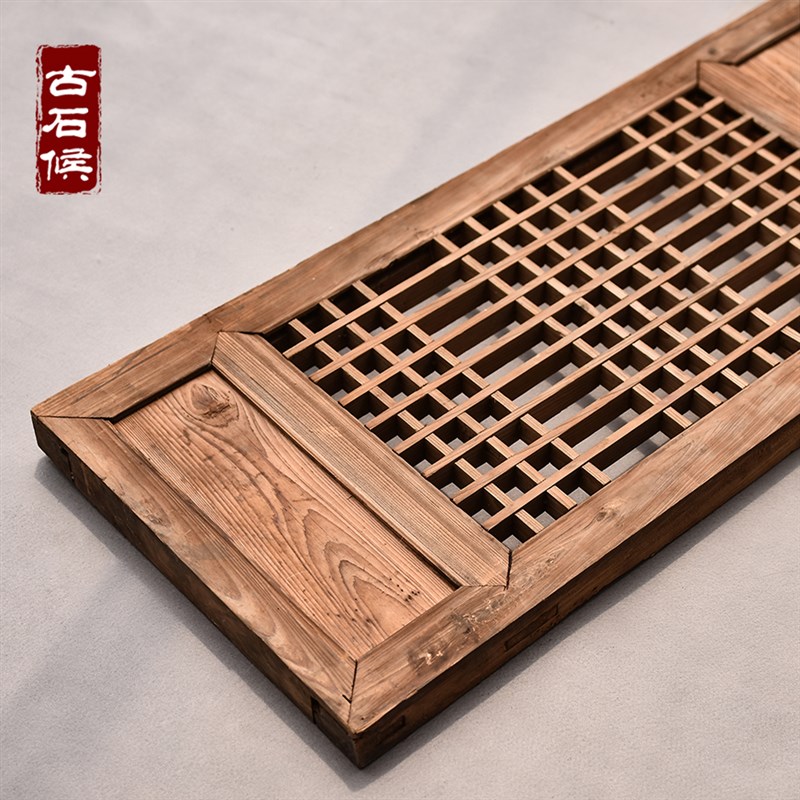 花格老旧实木窗户窗棂花窗铜钱中式木窗木雕定制怀旧仿古挂件杉木