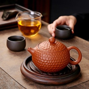原矿紫砂壶家用手工大红袍锤纹西施泡茶壶单壶大容量礼品功夫茶具