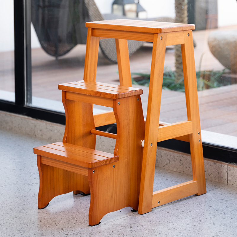 卡铁尔实木梯凳家用梯子凳子两用室内加厚多功能登高台阶凳小楼梯