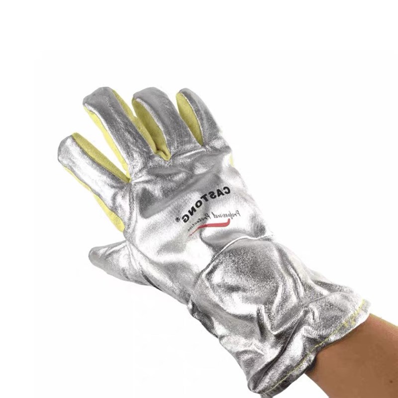 500度工业耐高温隔热手套铝箔防火五指分指防热辐射防烫防火