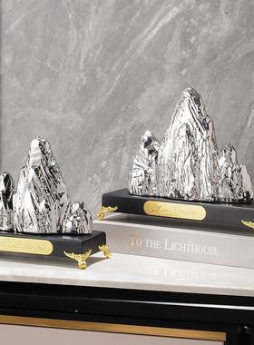 新中式金山银山客厅摆件高端大气上档次招财电视柜办公室装饰礼品