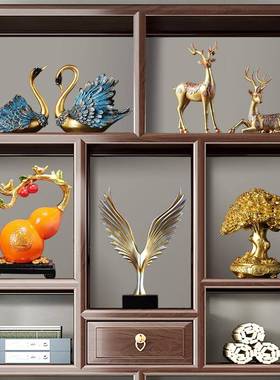 新中式老板办公室摆件轻奢高档领导高端大气书柜装饰品柜子工艺礼