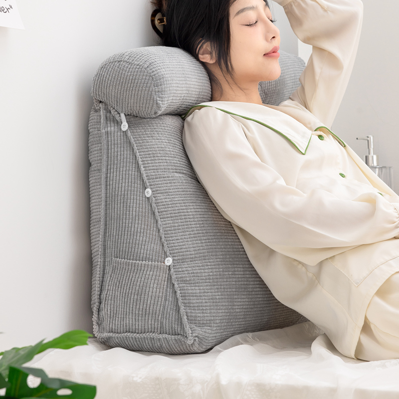 暖洋洋 靠枕牀头公主软包大靠背网红沙发靠O垫银灰牀上抱枕可拆洗