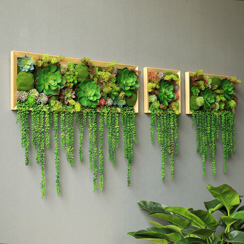 墙面装饰植物墙上仿真多肉壁挂绿植墙体阳台墙U挂墙壁遮丑装饰