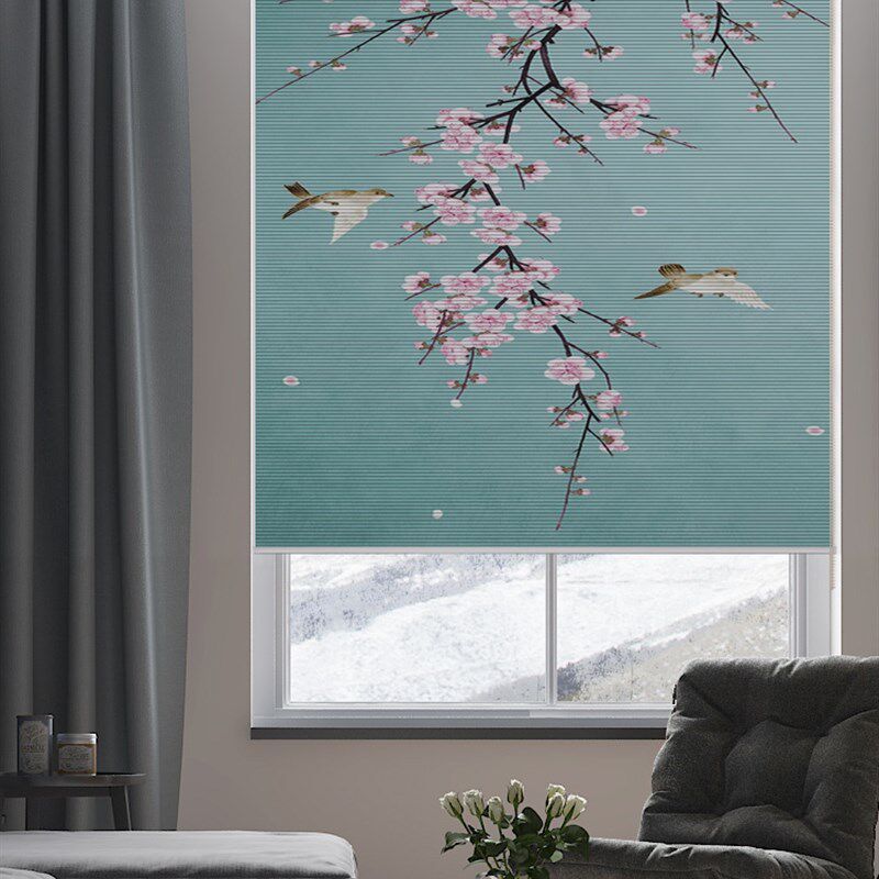 优诗曼定制喷绘蜂巢帘风琴帘客厅卧室阳台书房卫生间办公室窗帘