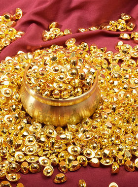 仿真金元宝摆件迷你招财元宝开业乔迁家居装饰品米缸聚宝盆