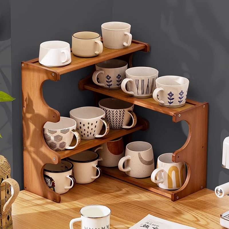 水杯子收纳置物架桌面杯架仿藤编茶具储物马克杯厨房咖啡多层,餐饮具,酒架,淘宝优惠券,粉丝福利购,淘宝优惠卷