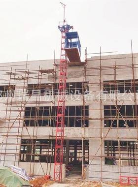 房屋装修上料平台建筑单笼施工升降机 龙门架提升机电动吊篮