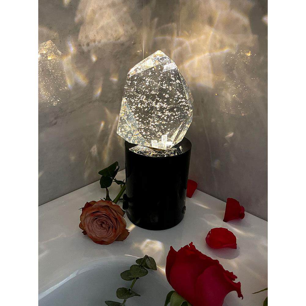 充电水晶台灯轻奢高级卧室床头桌面摆件氛围灯送女生礼物小夜灯