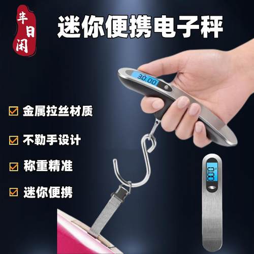 半日闲 可携式手提秤电子勾称迷你电子秤高精度行李称家用钓鱼小