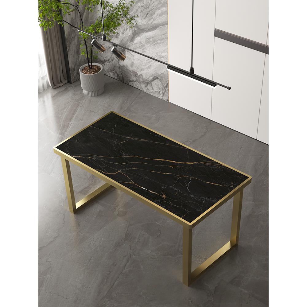 轻奢瓷砖内嵌桌架岩板桌腿支架大理石镶嵌金属餐桌脚碳素钢茶几腿