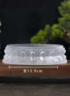 古法琉璃底座佛像专用莲花座摆放圆形双层加高底座供客厅玄关装饰