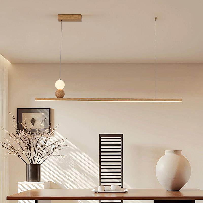极简约原木风餐厅吊灯宋式美学一字长条餐桌岛台吊灯中古茶室灯具,家装灯饰光源,餐厅吊灯,淘宝优惠券,粉丝福利购,淘宝优惠卷