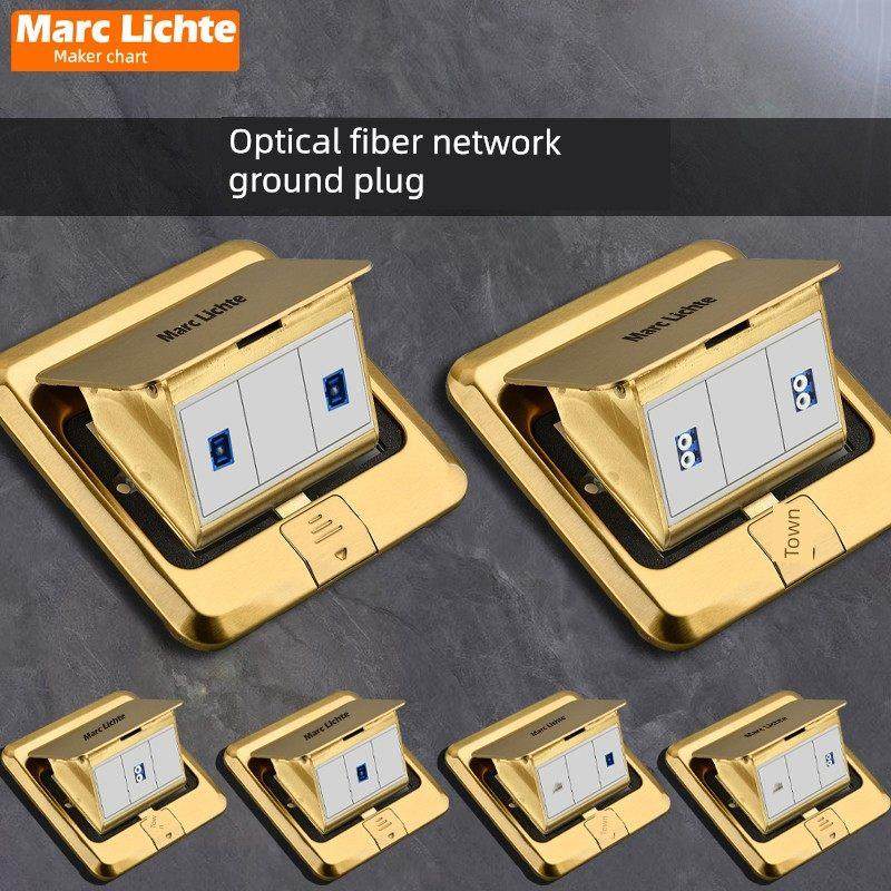 弹起式一二三位单双口光纤SC地插座6类网络宽带光千LC耦合器地插