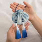 扎染中国风荷包手工香囊汉服配饰流苏香包空袋子薰衣草随身挂件