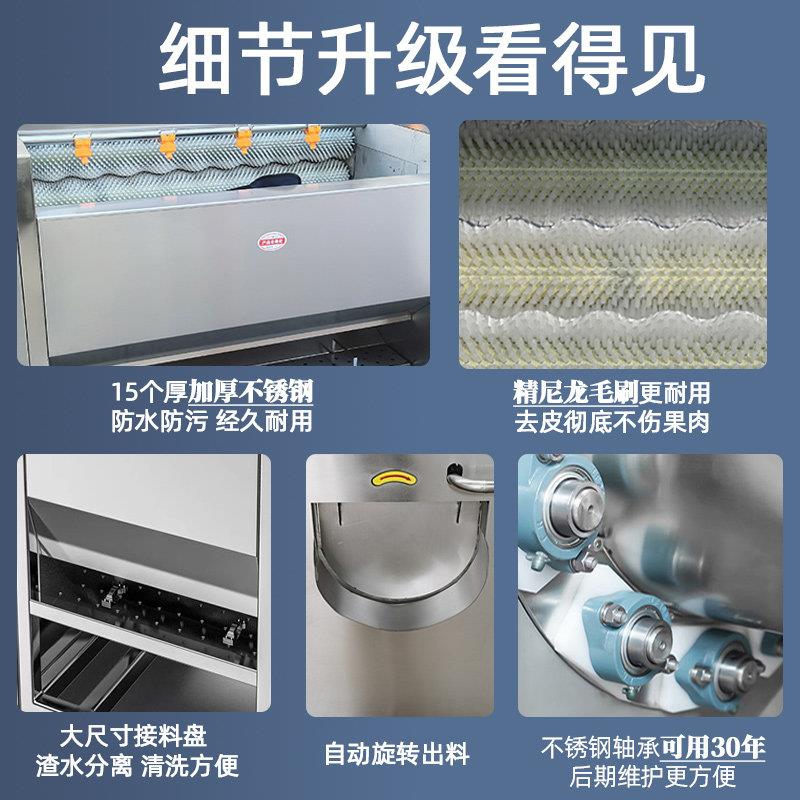 土豆去皮机商用全自动毛刷式芋头姜红薯莲藕马蹄电动清洗削脱皮器