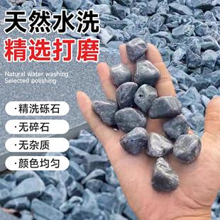 50斤黑色砾石水洗石庭院枯山水深灰色洗米石子黑色石子石头碎石子